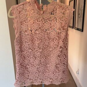Nanette Lepore Pink Lace Blouse